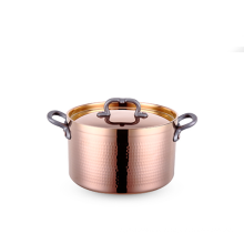 High quality Cheap Price Copper three-layer hammered commercial cooking pot
